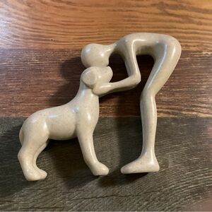 Boy and Dog Sculpture